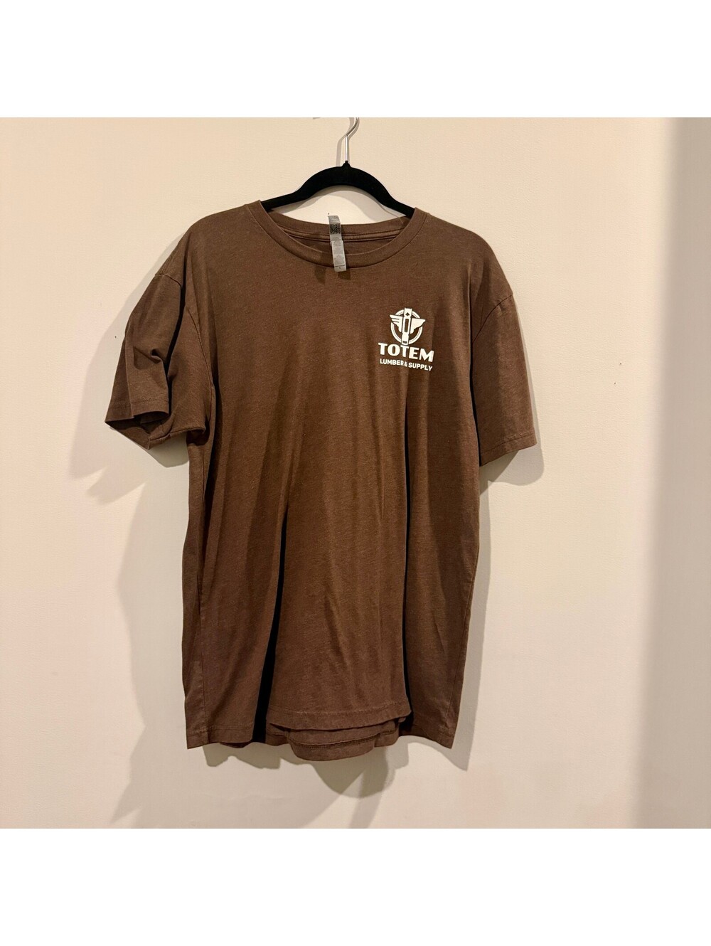 Next Level Mens Large L Brown T Shirt Totem Lumber & Supply Company Workwear